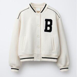 Zara Girls NWOT Brooklyn Bomber? Cream Jacket 11/12